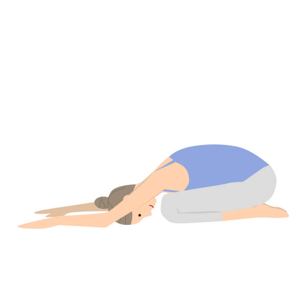 Woman doing child pose exercise